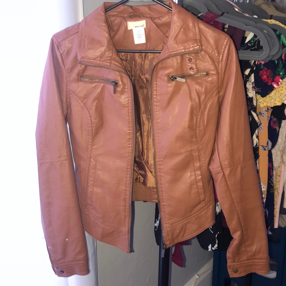 Brown leather jacket